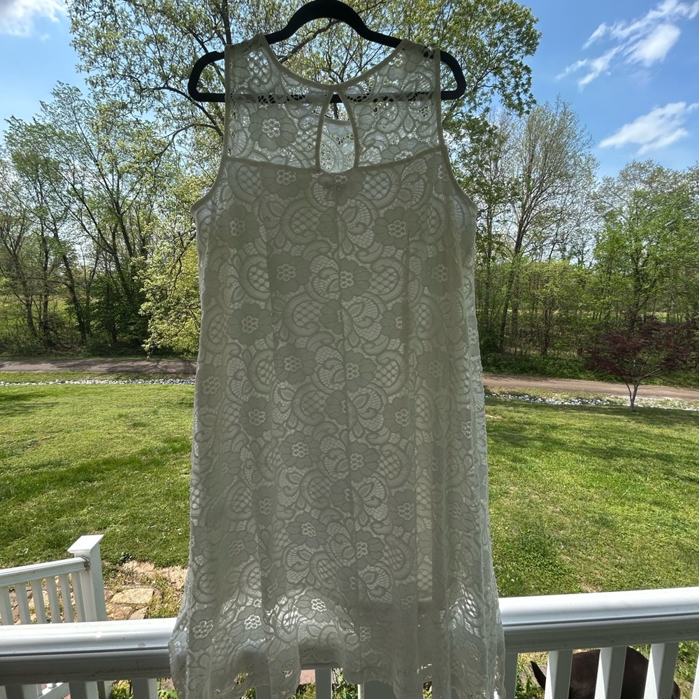 Dress Barn White Knee-Length Slip Dress - Picture 2 of 5